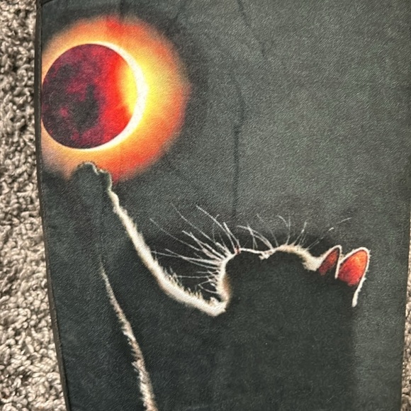 Cat Reaching Full Moon Grap Black Rain Boots - Picture 14 of 16